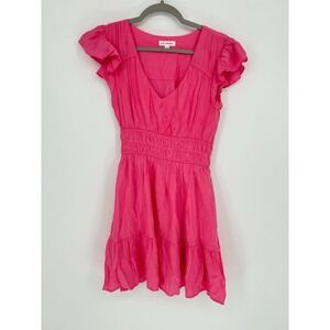 Blu Pepper Women's Pink Babydoll Tiered Dress Size Sm Romantic Vacation Brunch